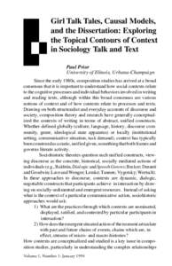 5  Girl Talk Tales, Causal Models, and the Dissertation: Exploring the Topical Contours of Context in Sociology Talk and Text