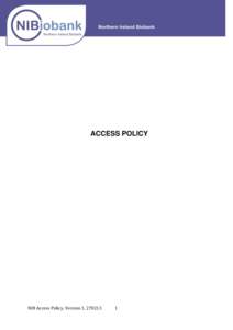 ACCESS POLICY  NIB Access Policy, Version 1, [removed]