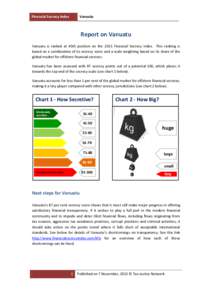 Financial Secrecy Index  Vanuatu Report on Vanuatu Vanuatu is ranked at 45th position on the 2013 Financial Secrecy Index. This ranking is