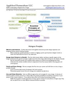 AppleSeed Permaculture LLC 
 Edible Landscaping & Regenerative Design www.appleseedpermaculture.com