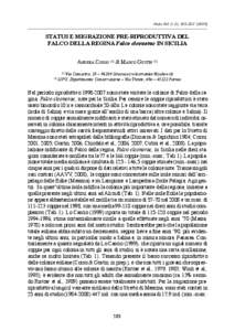 Alula XVI (1-2): [removed]STATUS E MIGRAZIONE PRE-RIPRODUTTIVA DEL FALCO DELLA REGINA Falco eleonorae IN SICILIA Andrea Corso (1) & Marco Gustin[removed])