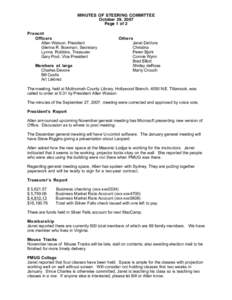 MINUTES OF STEERING COMMITTEE October 29, 2007 Page 1 of 2 Present Officers Allen Watson, President