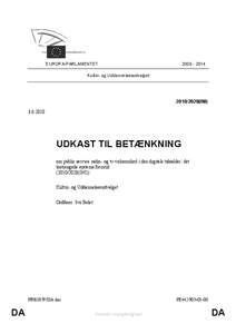[removed]EUROPA-PARLAMENTET Kultur- og Uddannelsesudvalget[removed]INI)