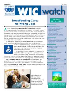 SUMMER 2014	  SPRING CONFERENCE EDITION Breastfeeding Care: No Wrong Door