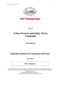 CICP Working Paper No.10.  i No. 10