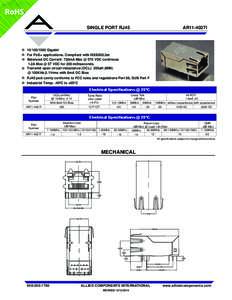 RoHS SINGLE PORT RJ45 AR11-4027IGigabit