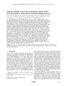 Seasonal variability in the sources of particulate organic matter of the Mekong River as discerned by elemental and lignin analyses