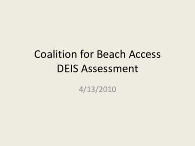 NPS DEIS vs Coalition for  Beach Access Position