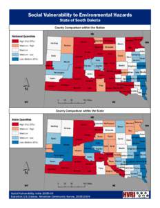 Social Vulnerability to Environmental Hazards State of South Dakota County Comparison within the Nation ND