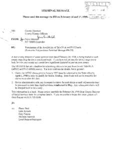 NC OOC - Termination of the Availability of Title IV-A and IV-F Funds - Terminal Message