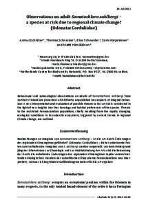 Observations on adult Somatochlora sahlbergi  30. Juli[removed]Observations on adult Somatochlora sahlbergi –