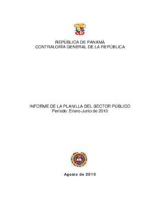 INFORME DE LA PLANILLA DEL SECTOR PBLICO