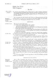 91 STAT. 4  PUBLIC LAW[removed] — F E B . 2, 1977 Public Law 95-2 95th Congress