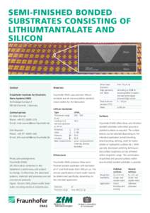 SEMI-FINISHED BONDED SUBSTRATES CONSISTING OF LITHIUMTANTALATE AND SILICON Silicon