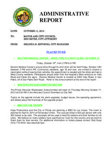 ADMINISTRATIVE REPORT DATE: OCTOBER 11, 2013