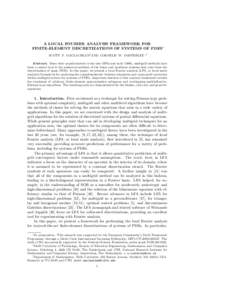 A LOCAL FOURIER ANALYSIS FRAMEWORK FOR FINITE-ELEMENT DISCRETIZATIONS OF SYSTEMS OF PDES∗ SCOTT P. MACLACHLAN† AND CORNELIS W. OOSTERLEE ‡