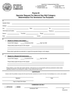 Submit Form To Appropriate District Office:  ARKANSAS OIL AND GAS COMMISSION