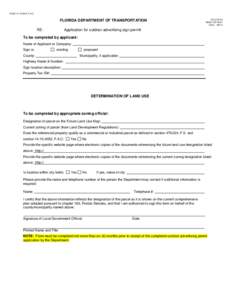 Florida Dept. of Transportation - Proposed Outdoor Advertising Permit Application Pages[removed]