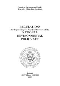 CEQ Regulations for Implementing the Procedural Provisions of NEPA - Booklet