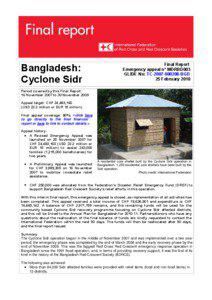 Humanitarian aid / Indian Ocean / Barguna District / American Red Cross / Cyclone Aila / Maritime history / Emergency management / British Red Cross / Barisal / Bangladesh / Cyclone Sidr / North Indian Ocean cyclone season