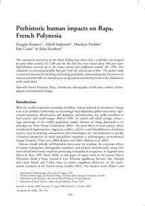 Prehistoric human impacts on Rapa, French Polynesia Douglas Kennett1 , Atholl Anderson2 , Matthew Prebble2 ,