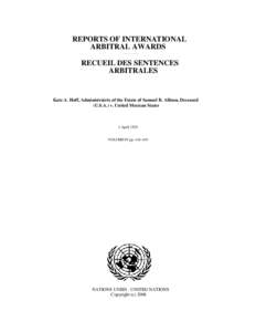 Kate A. Hoff, Administratrix of the Estate of Samuel B. Allison, Deceased (U.S.A.) v. United Mexican States