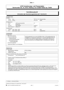 Seite -1-  UVB Versicherungs- und Finanzmakler Dortmunder Str. 34, 45731 Waltrop, fon: , fax: Vermittlerauskunft