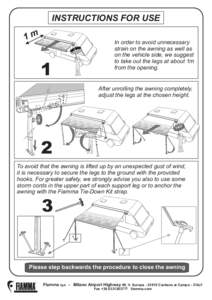 INSTRUCTIONS FOR USE  1m 1