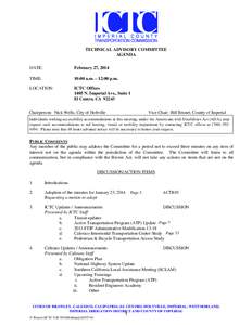 TECHNICAL ADVISORY COMMITTEE AGENDA DATE: February 27, 2014