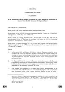 Cotonou / Cotonou Agreement / Kilosa / European Development Fund / International relations / African /  Caribbean and Pacific Group of States / Africa / Districts of Tanzania / Morogoro Region / International trade