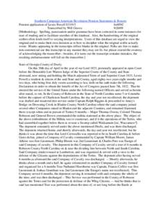 Southern Campaign American Revolution Pension Statements & Rosters Pension application of Lewis Powell S31915 fn48NC Transcribed by Will Graves[removed]Methodology: Spelling, punctuation and/or grammar have been correct