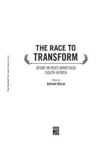 Free download from www.hsrcpress.ac.za  THE RACE TO