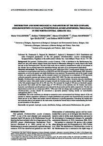 ACTA ICHTHYOLOGICA ET PISCATORIA[removed]): 173–180  DOI: [removed]AIP2014[removed]DISTRIBUTION AND SOME BIOLOGICAL PARAMETERS OF THE RED GURNARD, CHELIDONICHTHYS CUCULUS (ACTINOPTERYGII, SCORPAENIFORMES, TRIGLIDAE)