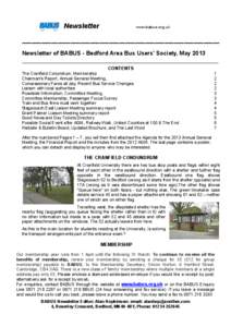 Newsletter  www.babus.org.uk _____________________________________________________________ Newsletter of BABUS - Bedford Area Bus Users’ Society, May 2013