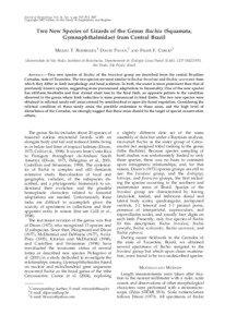 Journal of Herpetology, Vol. 41, No. 4, pp. 545–553, 2007 Copyright 2007 Society for the Study of Amphibians and Reptiles