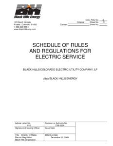 BLACK HILLS/COLORADO ELECTRIC UTILITY COMPANY, LP