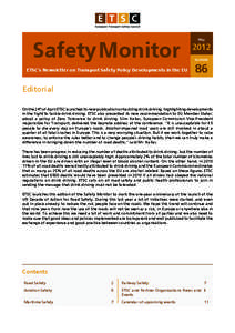 Safety Monitor ETSC’s Newsletter on Transport Safety Policy Developments in the EU May  2012