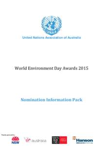 United Nations Association of Australia  World Environment Day Awards 2015 Nomination Information Pack