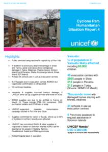 PACIFIC SITUATION REPORT  17 MARCH 2015 Cyclone Pam Humanitarian