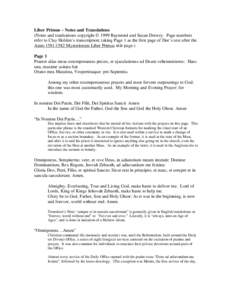 Liber Primus – Notes and Translations (Notes and tranlsations copyright © 1999 Raymond and Susan Drewry. Page numbers refer to Clay Holden’s transcription; taking Page 1 as the first page of Dee’s text after the A