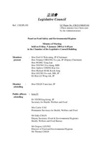 立法會 Legislative Council Ref : CB2/PL/FE LC Paper No. CB[removed]These minutes have been seen