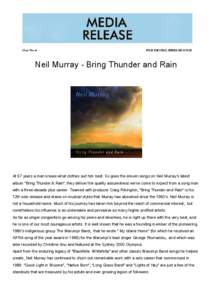Microsoft Word - Neil Murray - Bring Thunder and Rain (media release)