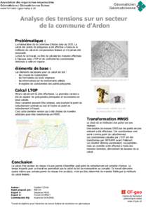 Analyse des tensions sur un secteur de la commune d’Ardon Problématique : La mensuration de la commune d’Ardon date de[removed]Le calcul des points de polygones a été effectué à l’aide de la