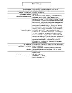 Grant Summary  Grant Program Grantee Name Grantee City and State Grant Award Amount