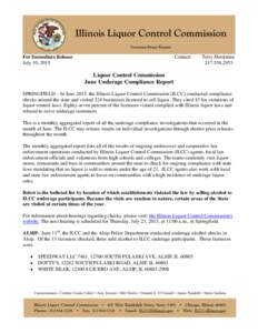 May 2015 ILCC Underage Compliance Report