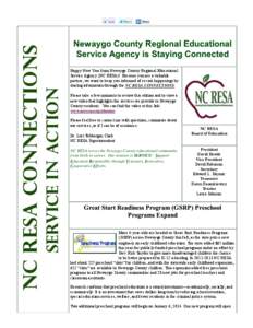 Happy New Year from Newaygo County Regional Educational Service Agency (NC RESA)! Because you are a valuable partner, we want to keep you informed of recent happenings by sharing information through the NC RESA CONNECTIO