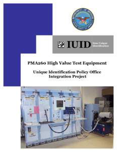 IUID  Item Unique Identification  PMA260 High Value Test Equipment