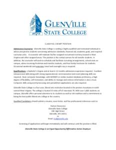 American Association of State Colleges and Universities / Glenville State College / Glenville / Gilmer County /  West Virginia / West Virginia / North Central Association of Colleges and Schools