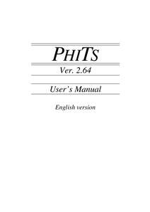 PHITS VerUser’s Manual English version  Contents