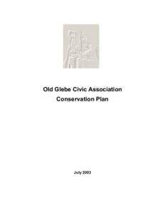 Old Glebe Civic Association Conservation Plan July 2003  Old Glebe Civic Association Conservation Plan